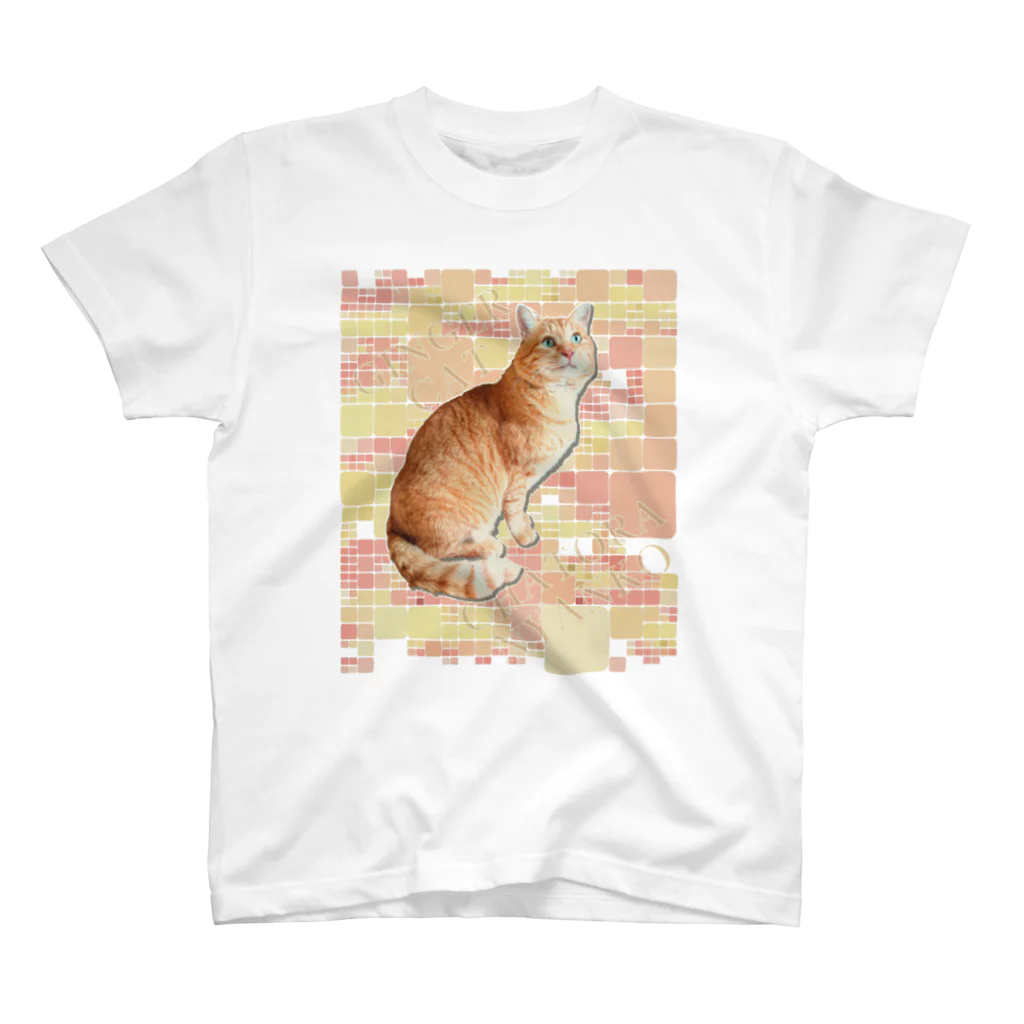 ともの茶トラにゃんこ Gingercat 文字入り スタンダードTシャツ