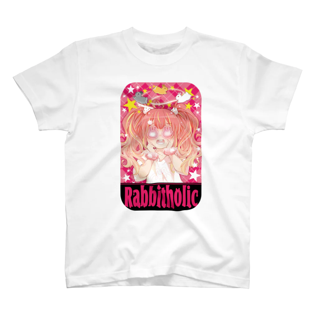 RABBITISM!のRabbitholic(文字入り) Regular Fit T-Shirt