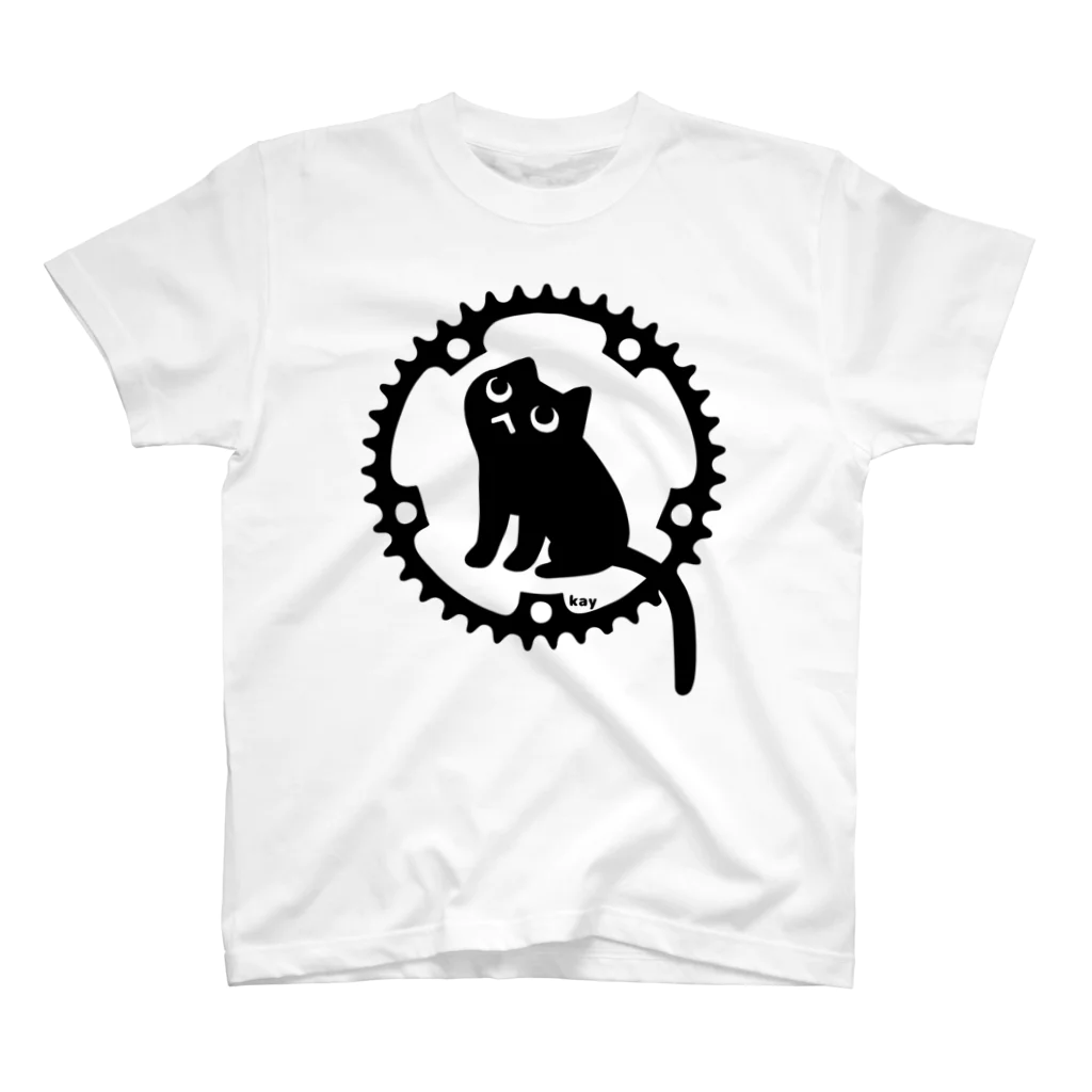 KOGUMA Factory SHOPのチェーンリングねこ・ブラック Regular Fit T-Shirt