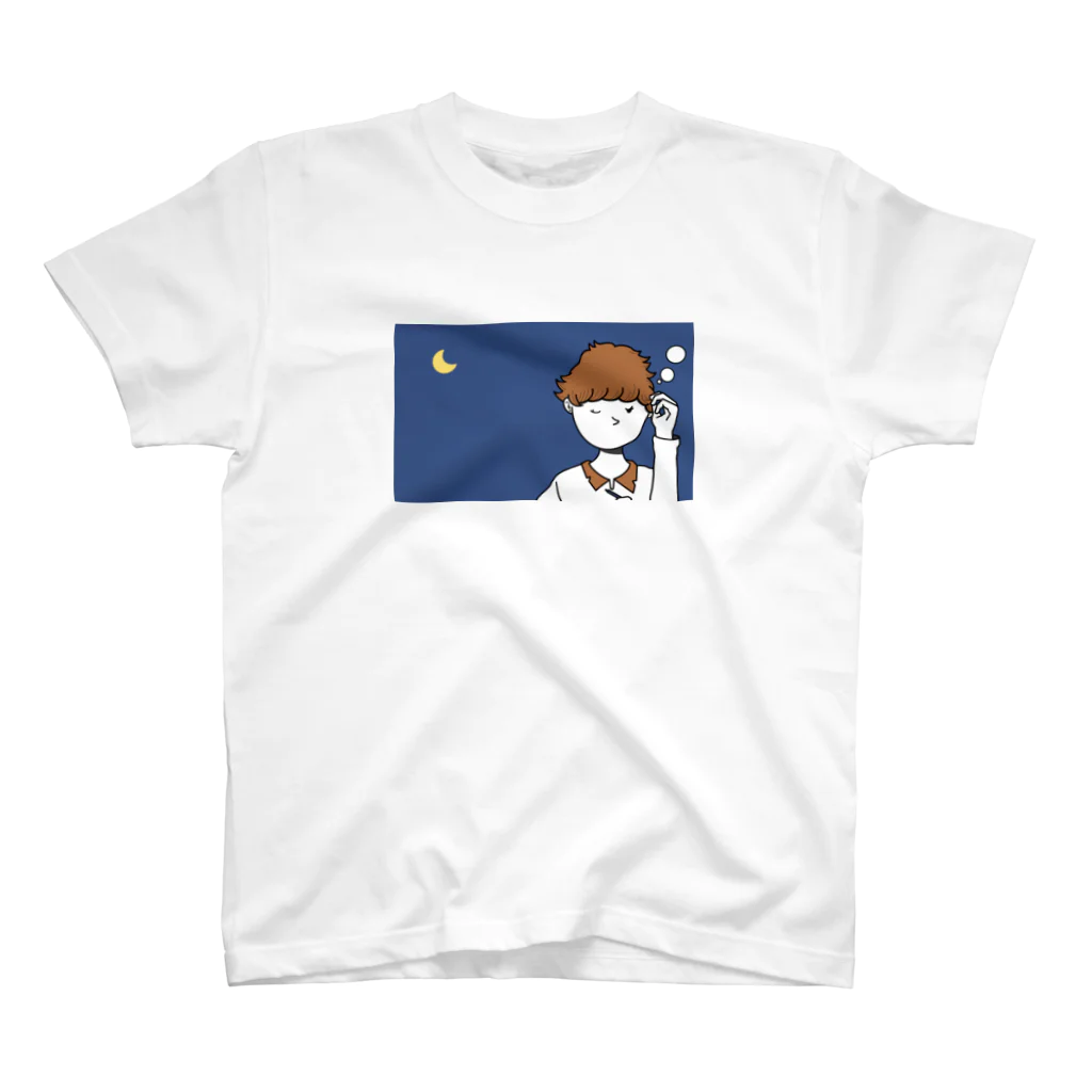 miki_KINOMUKUMAMAの眠いけど勉強頑張る女の子 スタンダードTシャツ