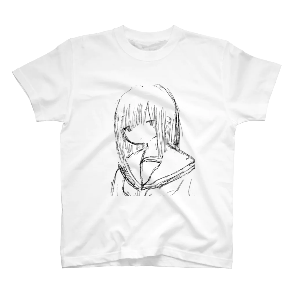 Nyx‘s shopのアナログ絵のやち(白黒) Regular Fit T-Shirt