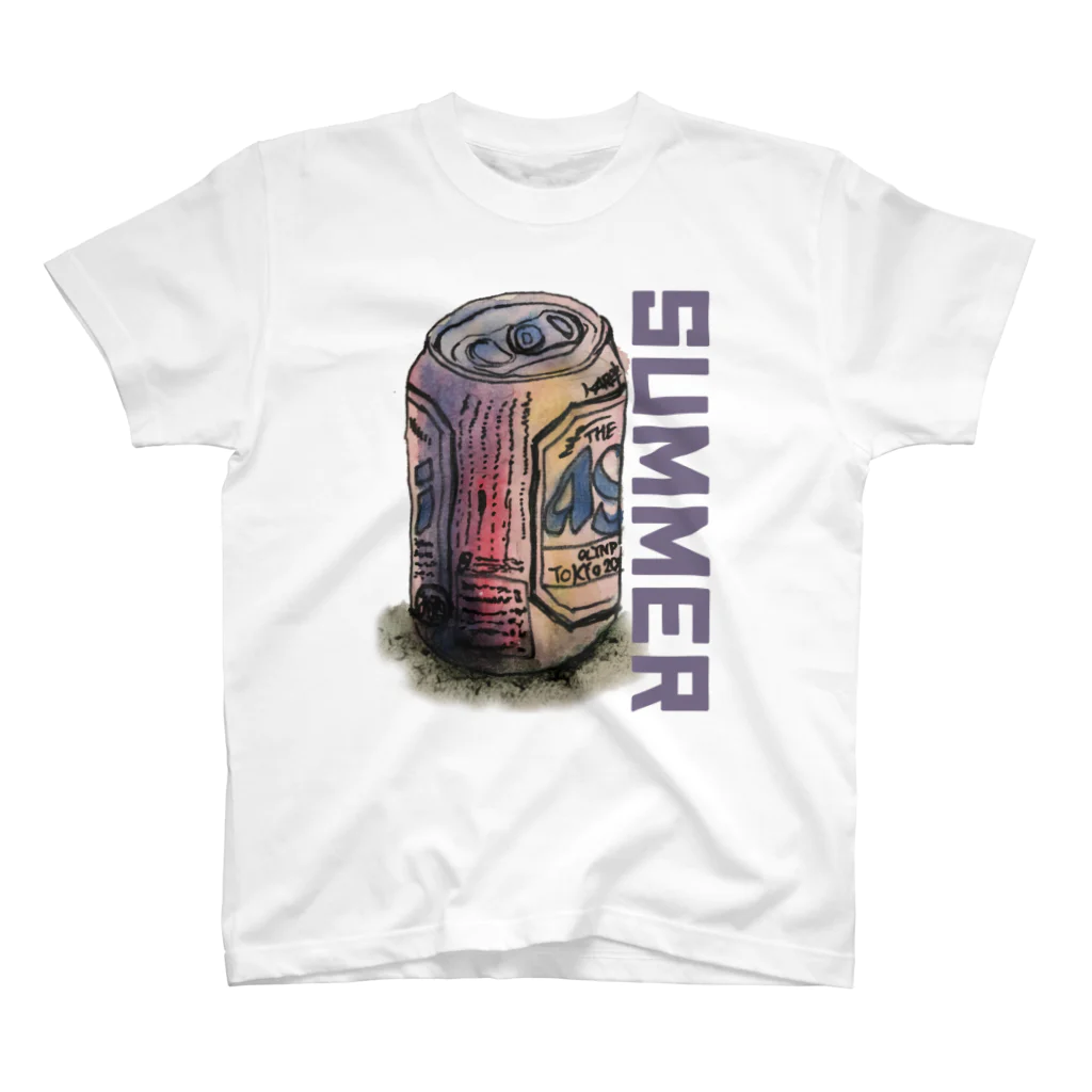 MOPIE GAME -ムーピーゲーム-の缶ビールSUMMERイラストデザイン スタンダードTシャツ