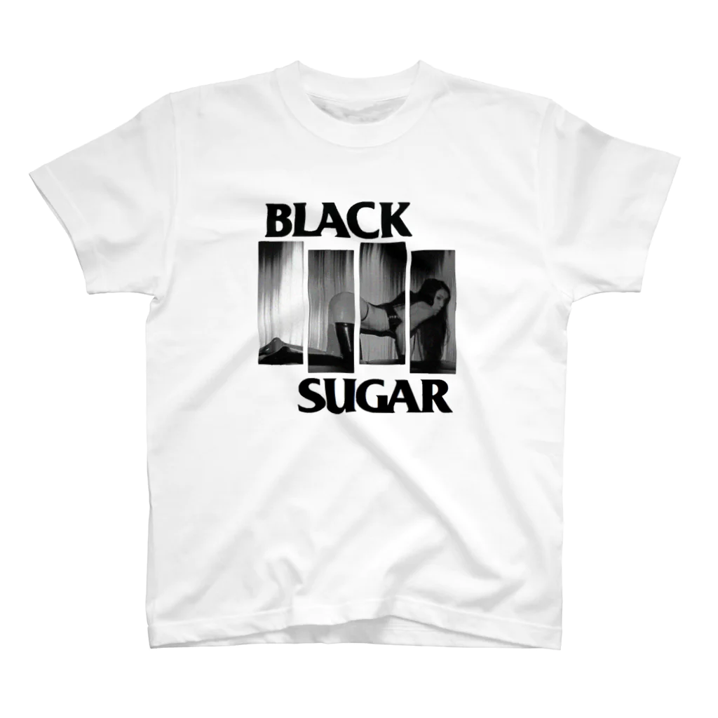 毛玉のさとうのBlackSuger(黒文字) Regular Fit T-Shirt