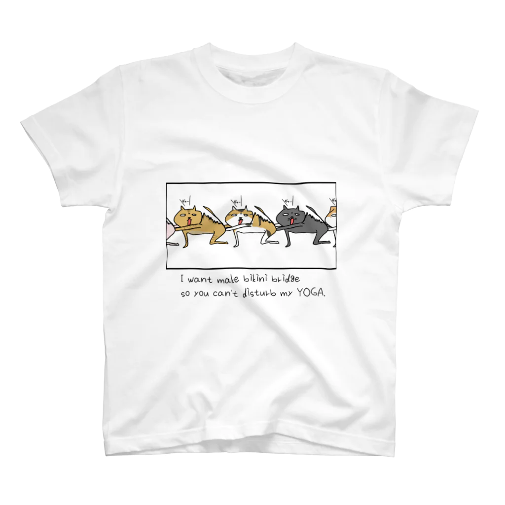 Ricemanのヨガのジャマ猫 スタンダードTシャツ