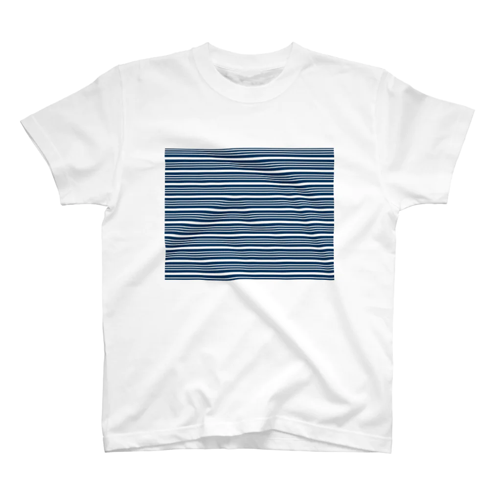 many many stripes.のボーダー青 Regular Fit T-Shirt