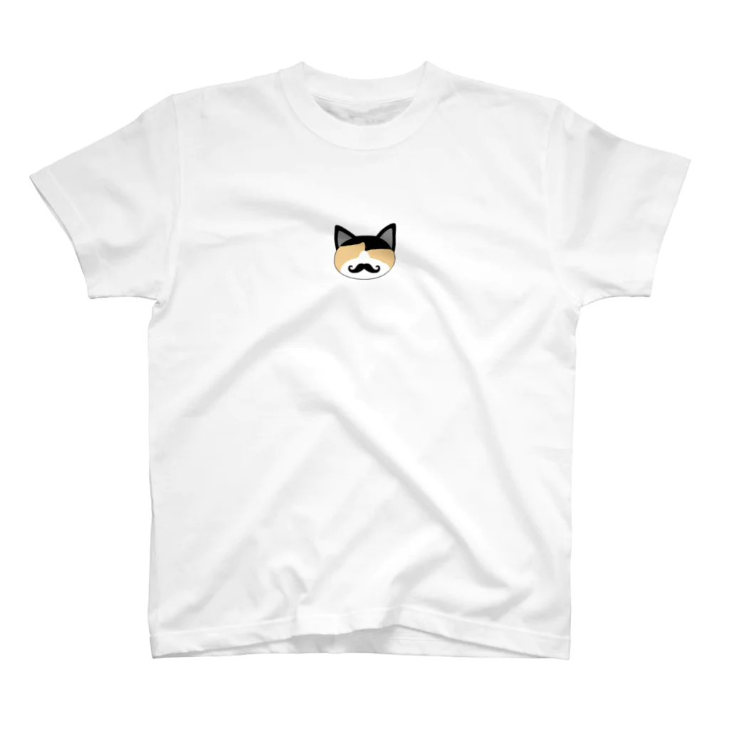 chobihigeのちょび髭ロゴ8 ねこ　猫　ネコ　cat Regular Fit T-Shirt