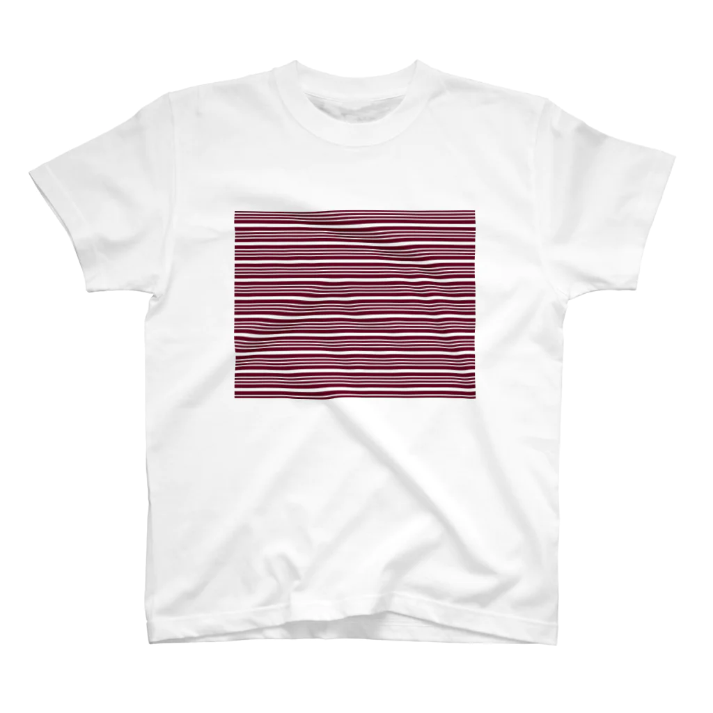 many many stripes.のボーダー１赤 スタンダードTシャツ