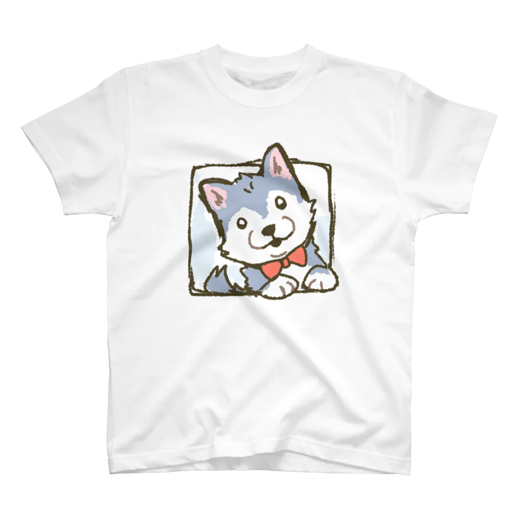 TANSHOのわんこ（ハスキー風） スタンダードTシャツ