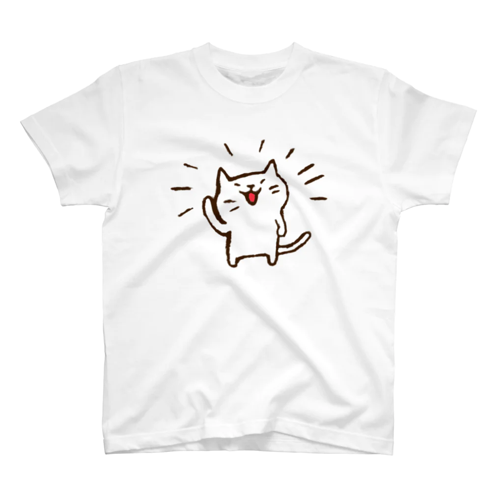 Hello Happy Catのじろにゃんの「やぁ！」 スタンダードTシャツ