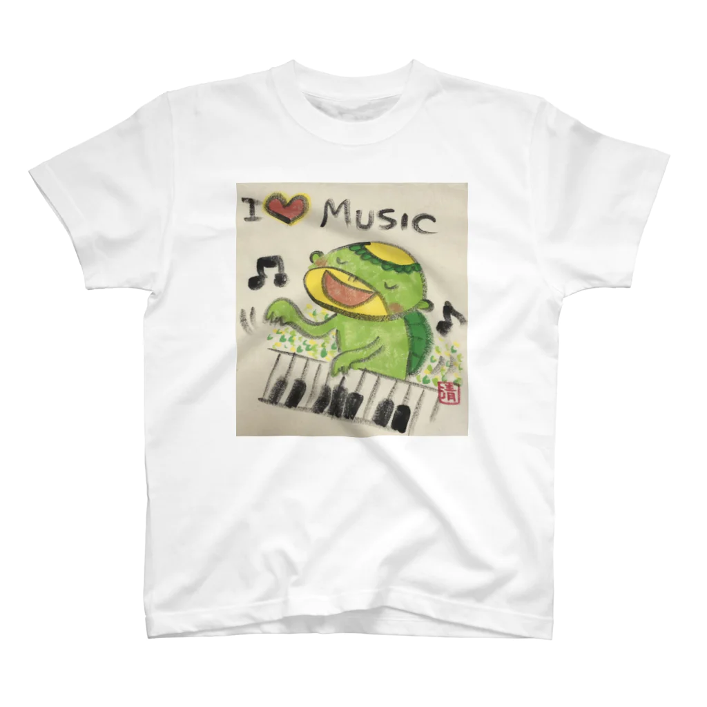 KIYOKA88WONDERLANDのピアノかっぱくん Piano Kappa-kun スタンダードTシャツ