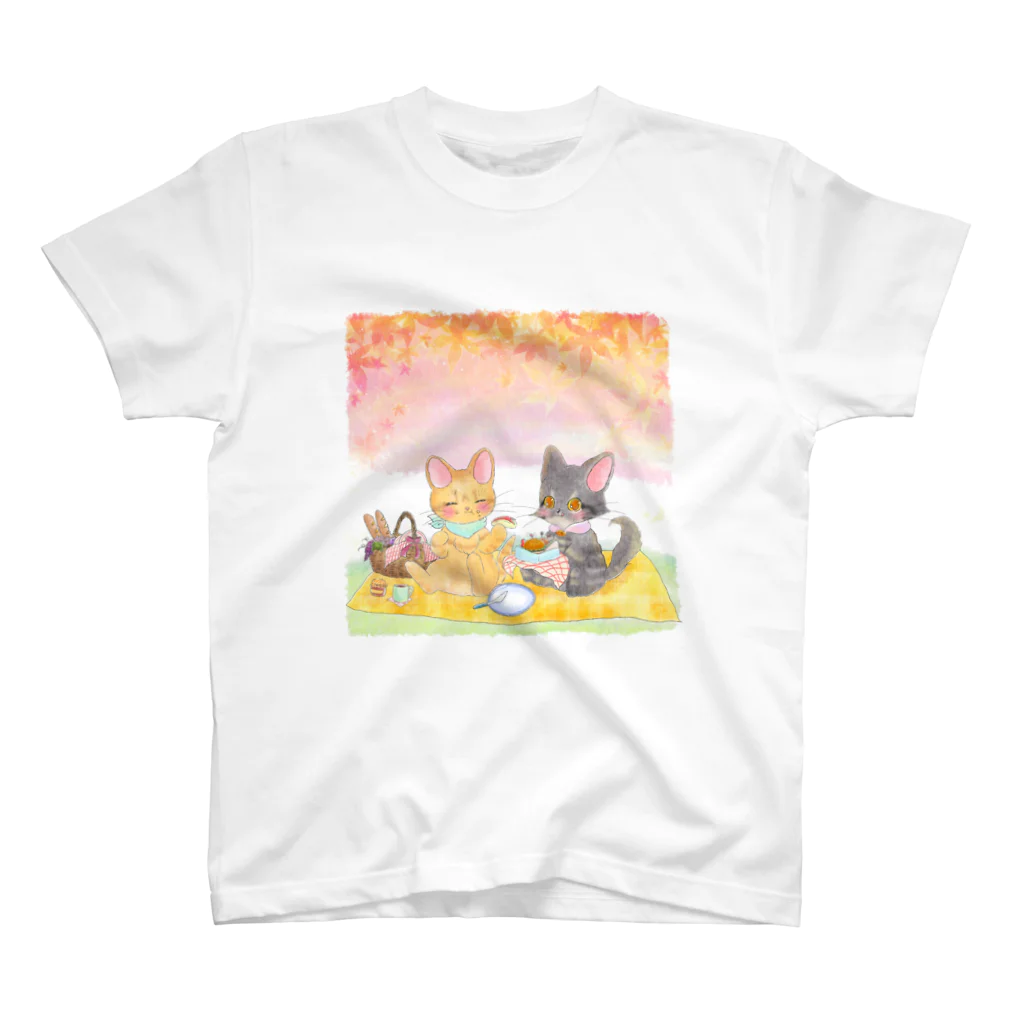 Noruneko-Yaの秋の行楽Tシャツ スタンダードTシャツ