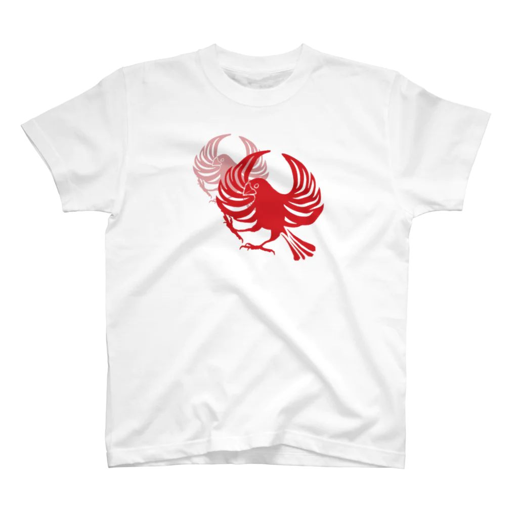 月の魚の文鳥紋～紅 スタンダードTシャツ