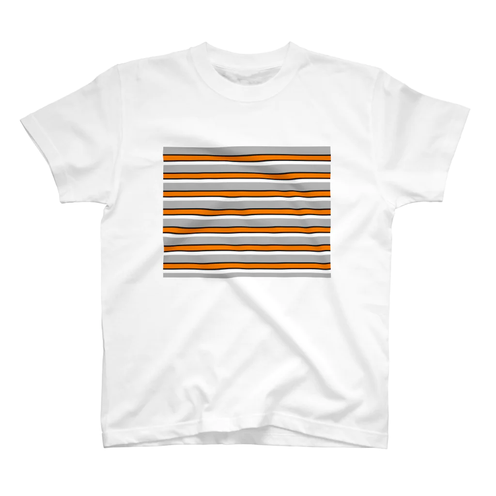 many many stripes.のマルチボーダー　グレー Regular Fit T-Shirt