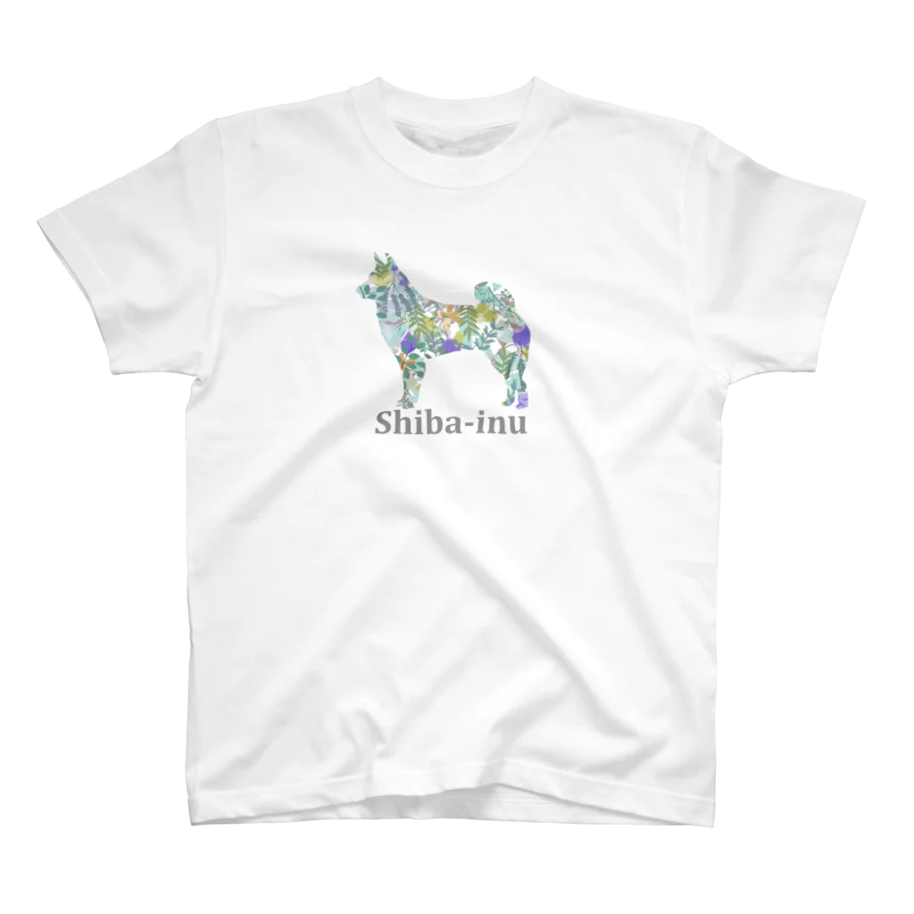 AtelierBoopのボタニカル　柴犬 スタンダードTシャツ