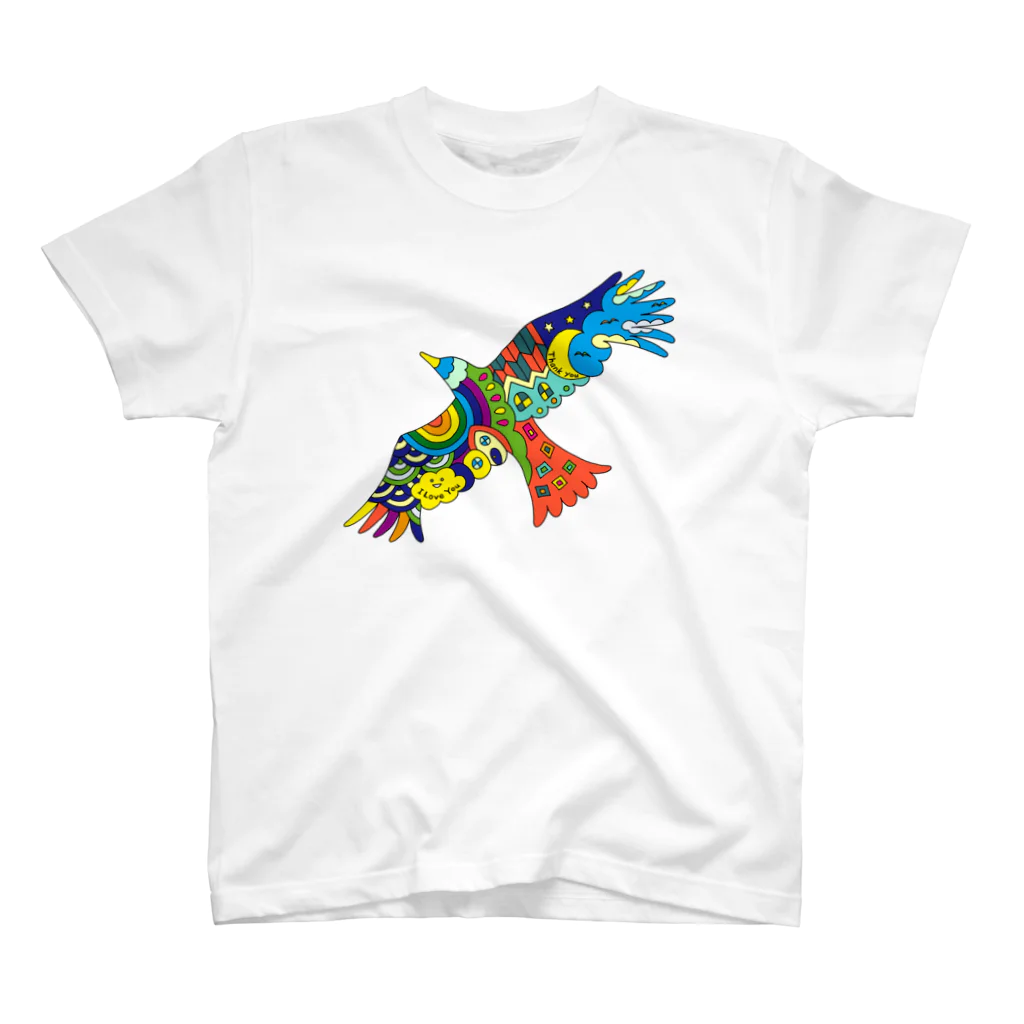 KANAT  LAMHITAの虹色の飛ぶ鳥 スタンダードTシャツ