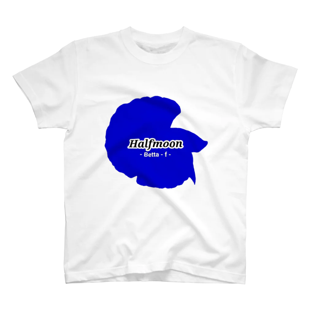 ☆ららくらら☆のHalfmoon Betta①Mediumblue スタンダードTシャツ