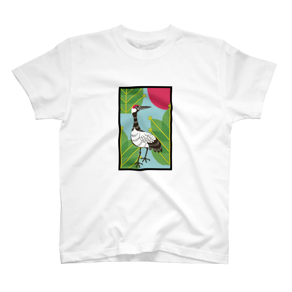 SACHI GRAPHIC ARTSの花札　松に鶴 Regular Fit T-Shirt