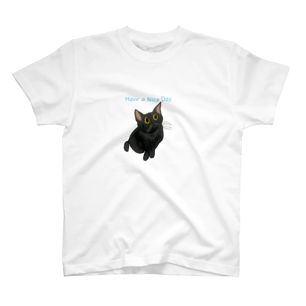 幹也の雑貨店のHave a Nice Day黒猫 Regular Fit T-Shirt