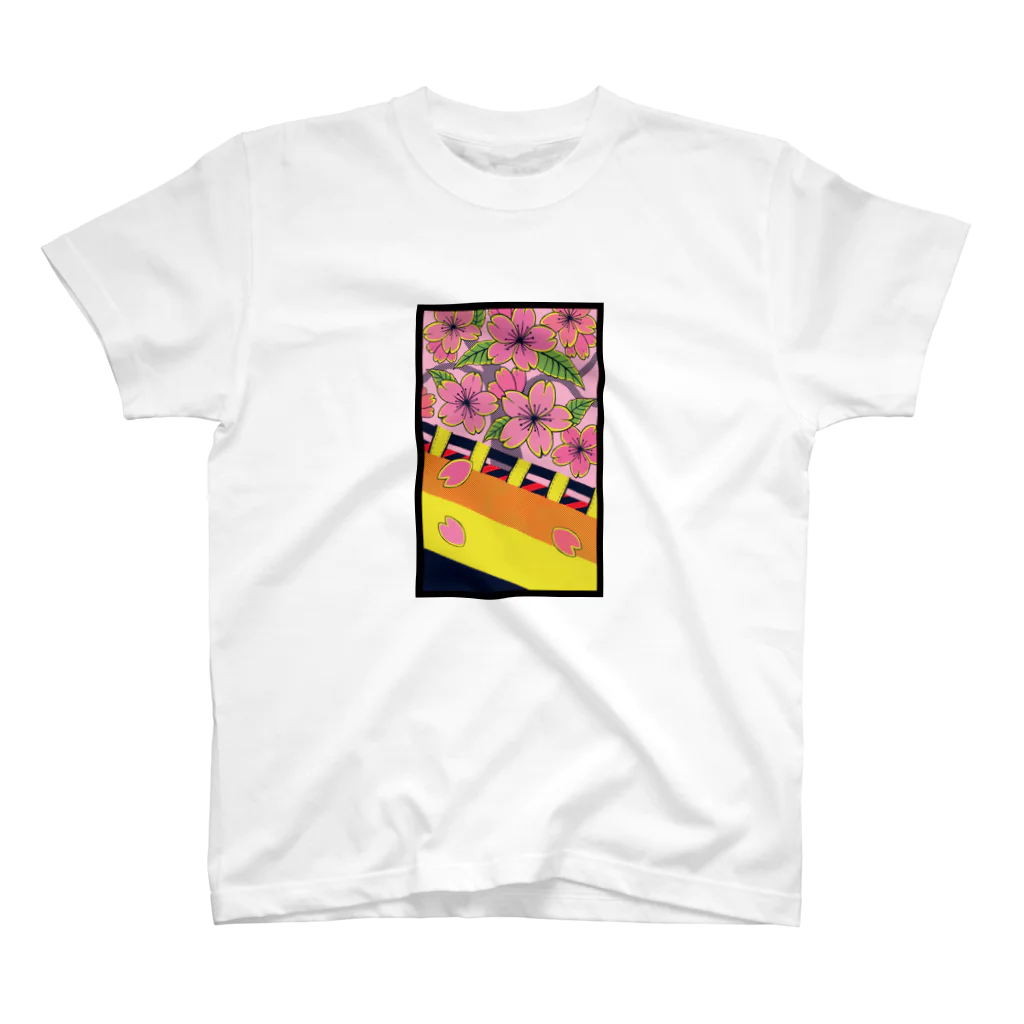 SACHI GRAPHIC ARTSの花札　桜に幕 Regular Fit T-Shirt