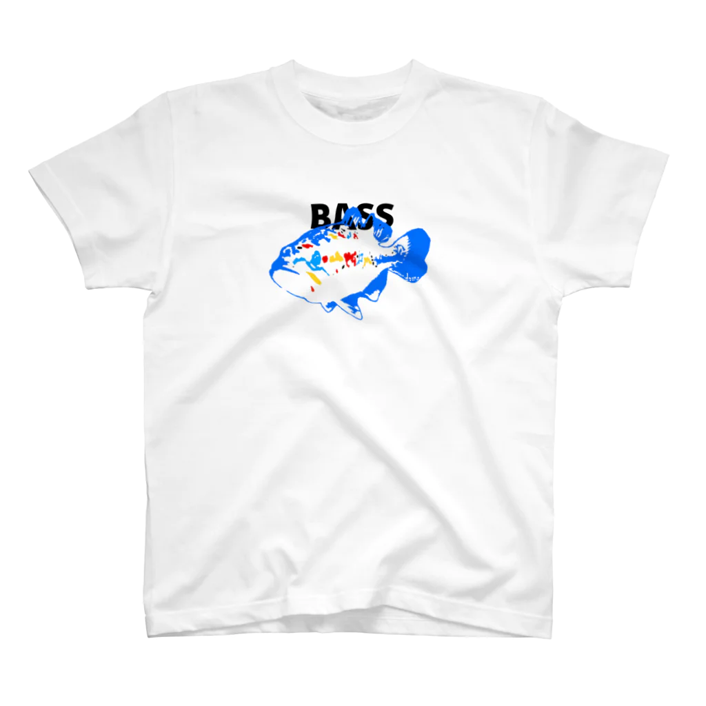 dlt.outdoorsのBASS リアルバス 青 スタンダードTシャツ