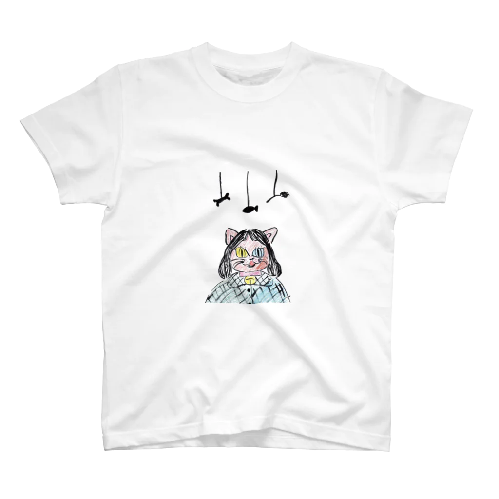 子猫の夫婦 【 ネコ の Tシャツ サンダル グッズ などのお店】の【 数量限定 】 「 キャット少女 」 猫 Tシャツ 帽子 など スタンダードTシャツ