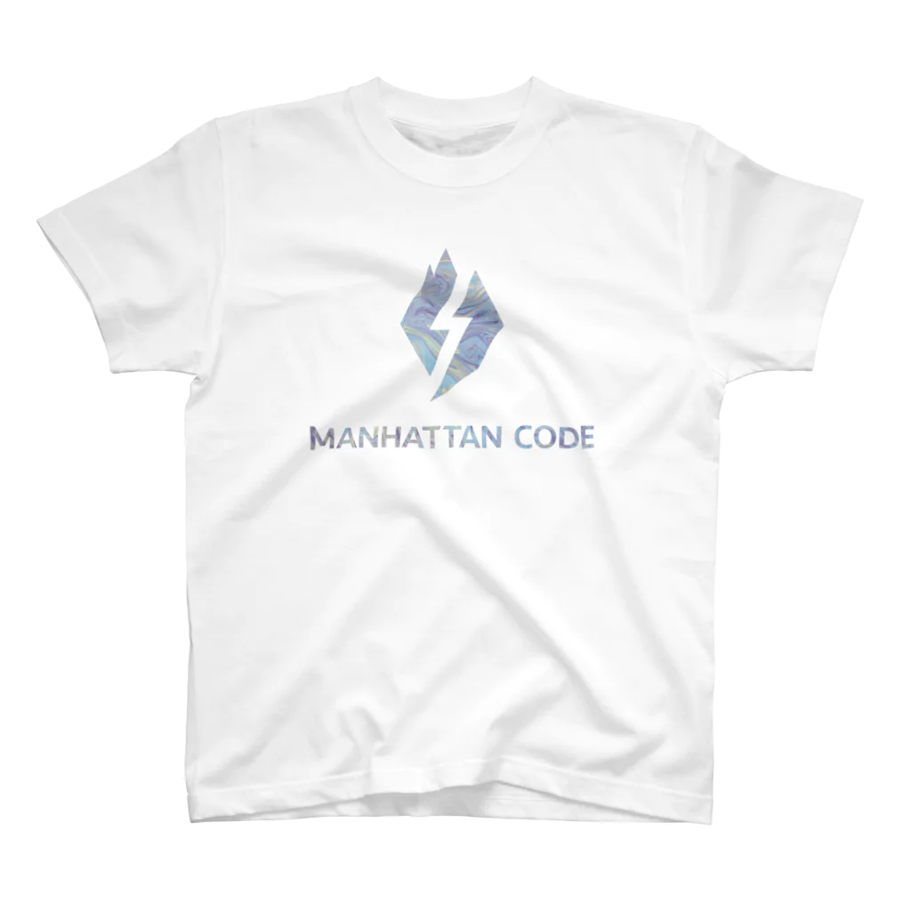 Manhattan Code inc.のMHT_LOGO ｰ MB_Blue Regular Fit T-Shirt