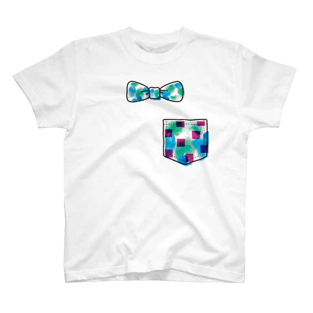 YUHEI Designの蝶ネクタイ（大きめ）とポケット スタンダードTシャツ