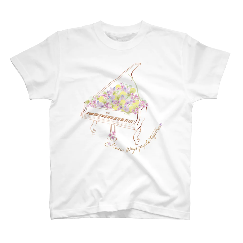 mayapatternの花ピアノ スタンダードTシャツ