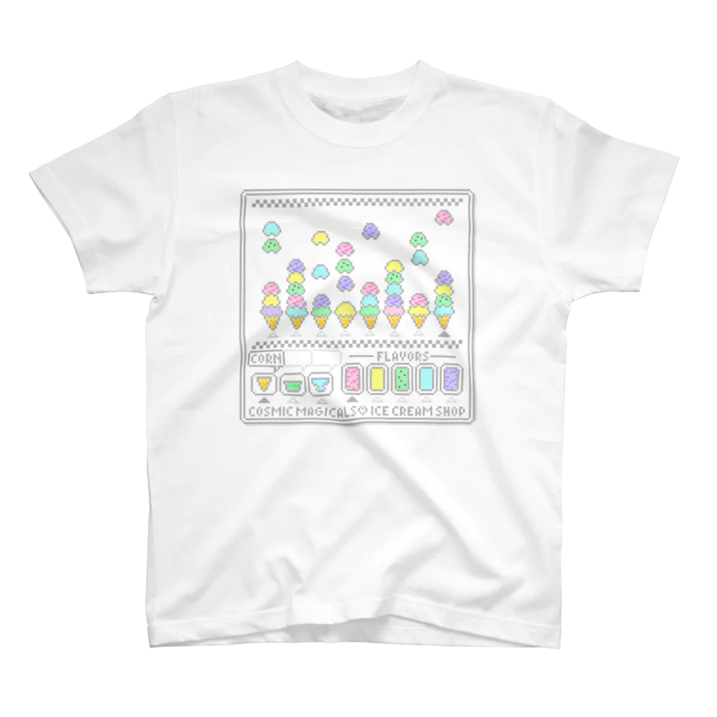 COSMICmagicalsの【両面プリント】8bit★ice cream shop game Regular Fit T-Shirt