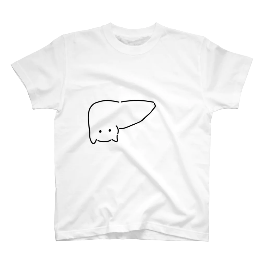 ねこやにわとりやの肝臓がニャンコ スタンダードTシャツ