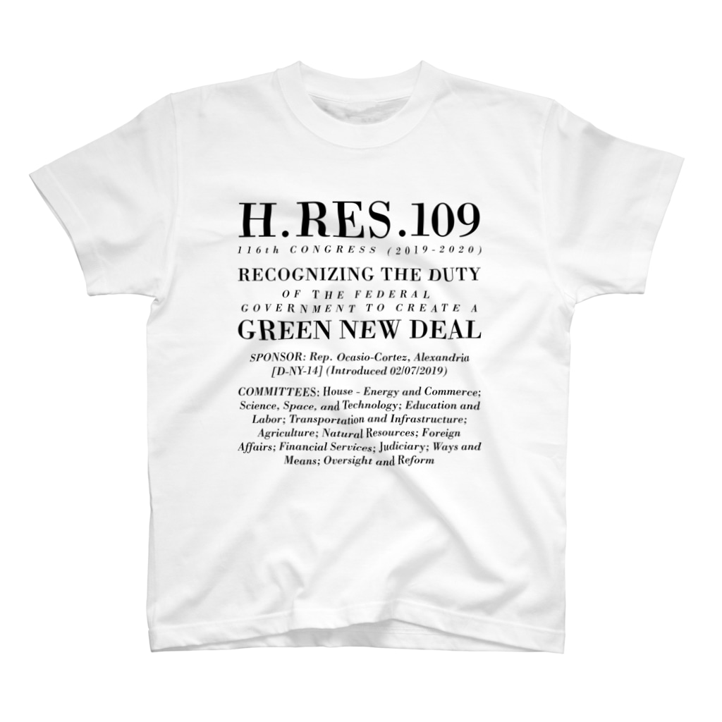 DESIGN AS ACTIVISM｜市民運動としてのデザインのグリーン・ニューディール決議案｜オーセンティックver Regular Fit T-Shirt