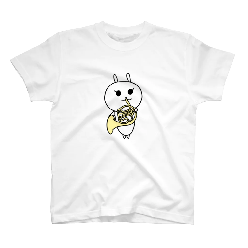 ゆずぽろの昼休みのホルンを吹くきらぽろちゃん（イラスト大ver） スタンダードTシャツ