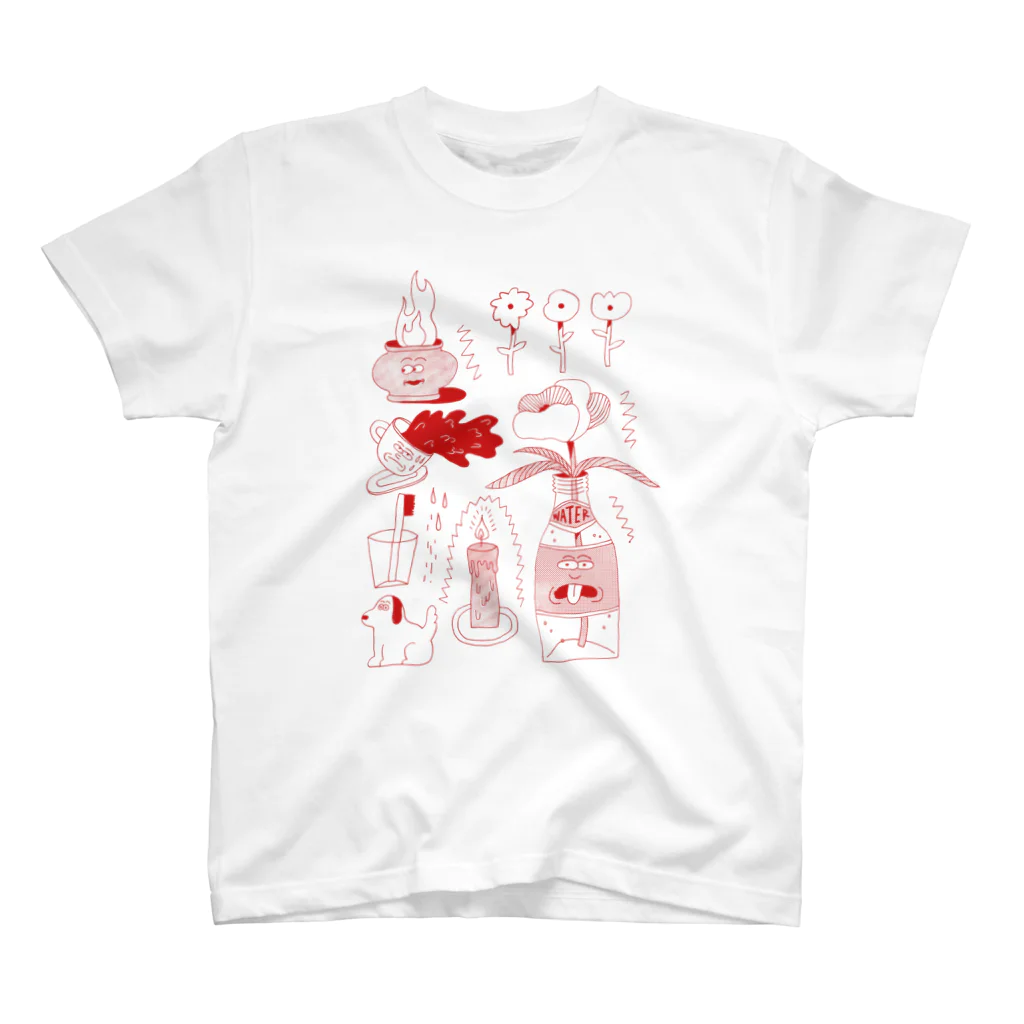 matoba yucoのsummerbun2020赤(表プリント） スタンダードTシャツ
