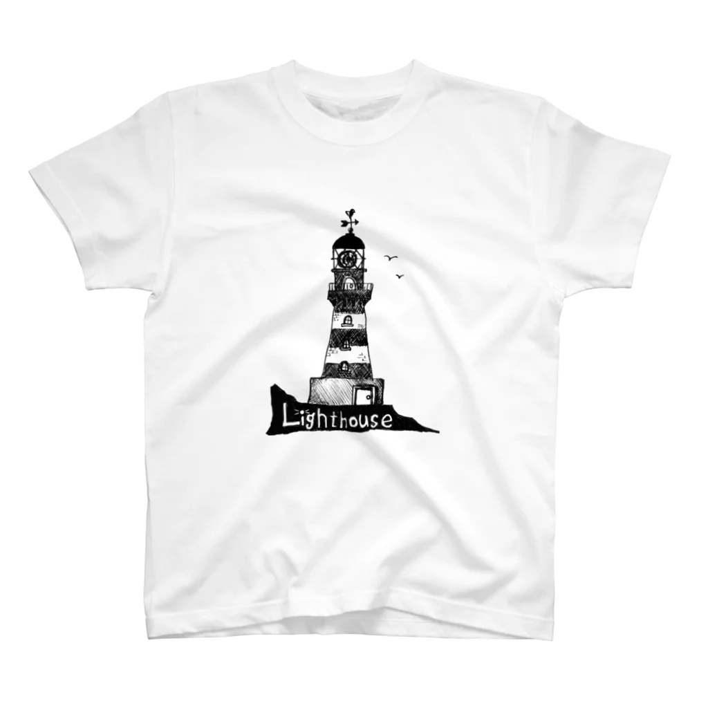 茶暮れのLighthouse Regular Fit T-Shirt