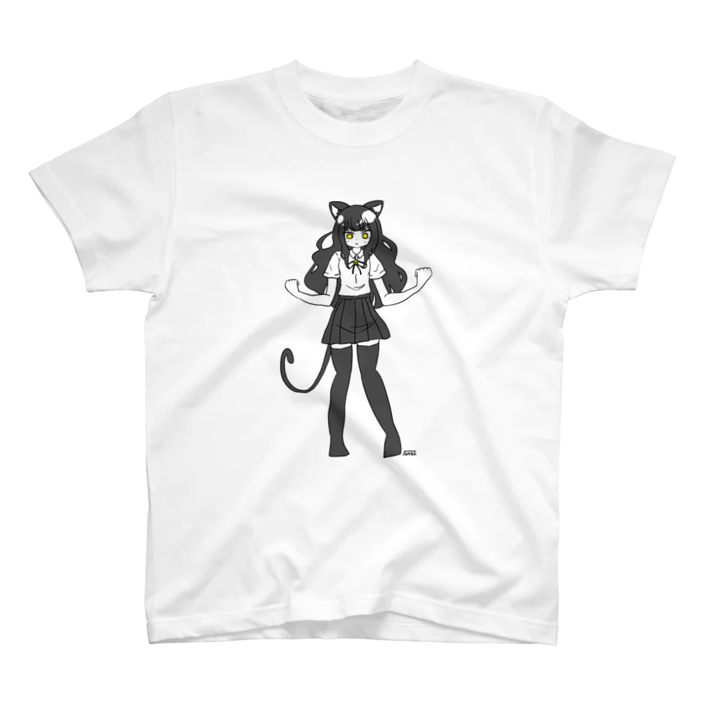 Hiyoko Nisii/イシカワハルト(石川晴翔)のねこ スタンダードTシャツ