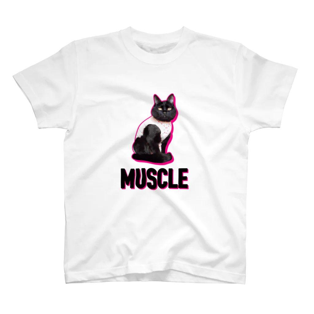 保護猫支援ショップ・パール女将のお宿のマッスルニャンコ Regular Fit T-Shirt