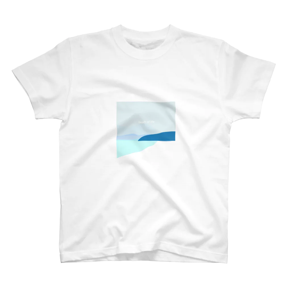 PeacefulworldのBeach of life -Light blue Regular Fit T-Shirt