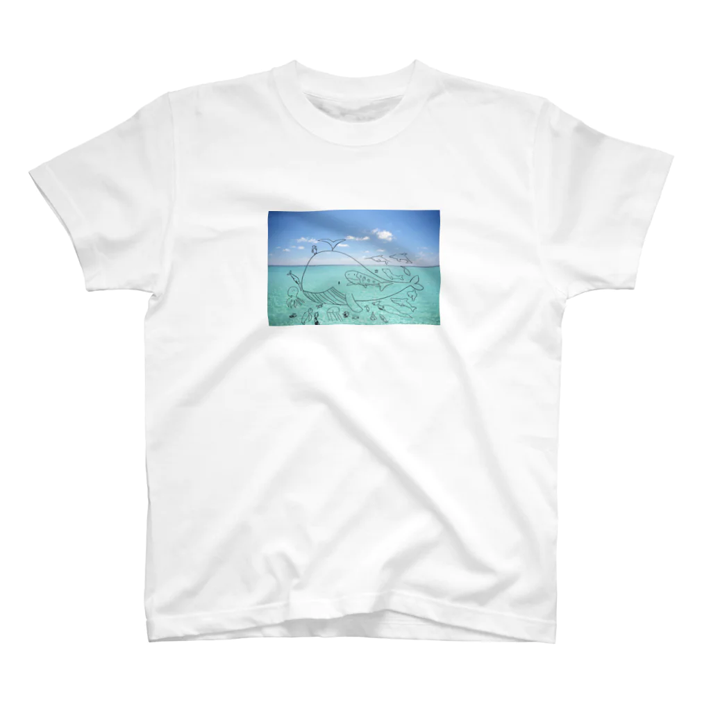 琥珀ぬこの海のなかまたち(写真合成ver) スタンダードTシャツ