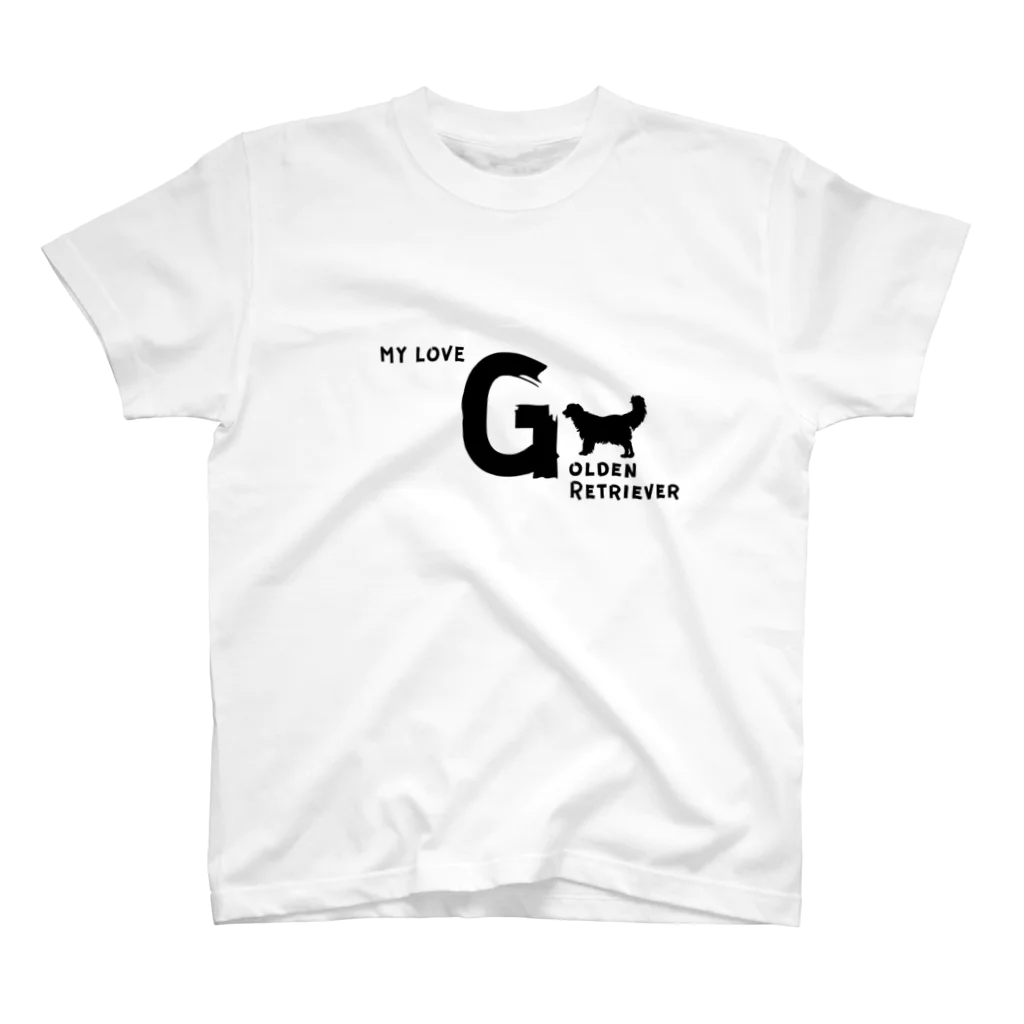 onehappinessのMY LOVE GOLDEN RETRIEVER（ゴールデンレトリバー） スタンダードTシャツ