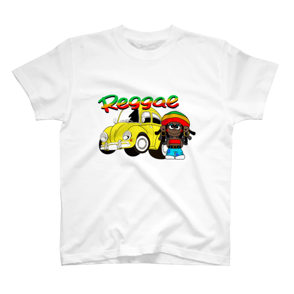 mi-na-mi-no-kazeのレゲエ・ボーイと車 スタンダードTシャツ