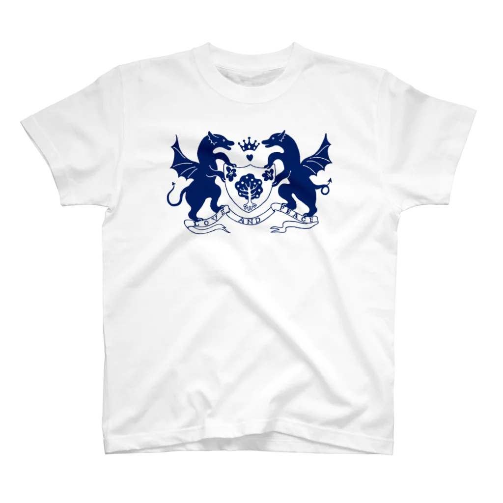 MNLOPのdragon emblem navy スタンダードTシャツ