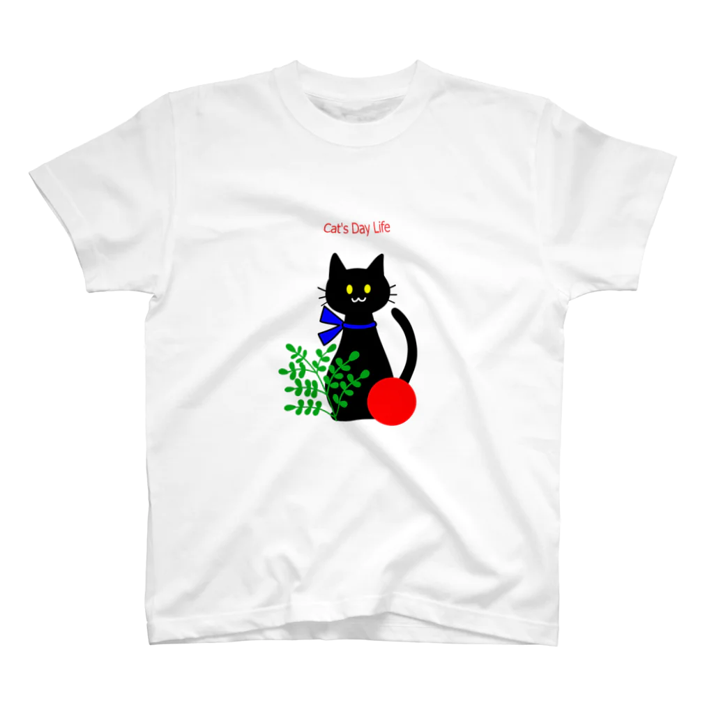 catdaylife.の猫の日暮らしのラッキーくん スタンダードTシャツ