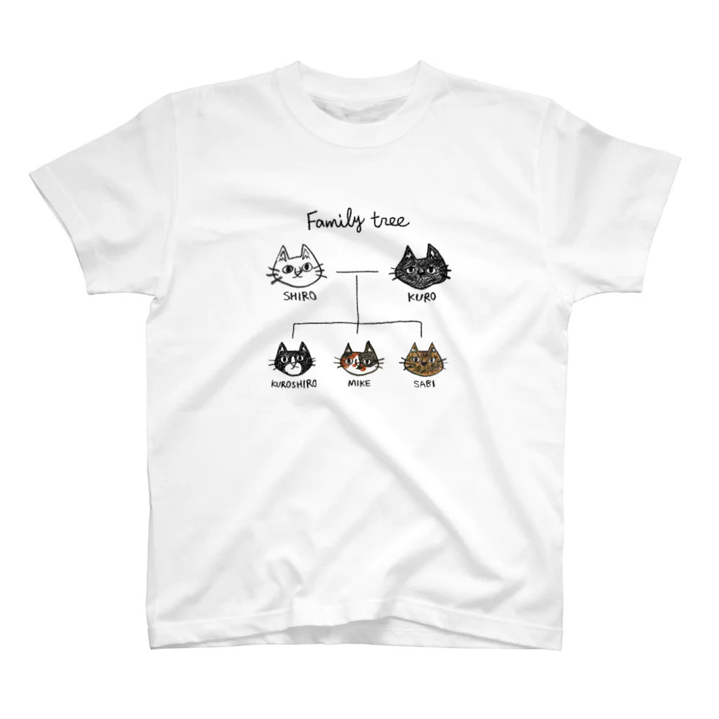 のぐちさきのfamily tree -にゃんこの家系図- スタンダードTシャツ