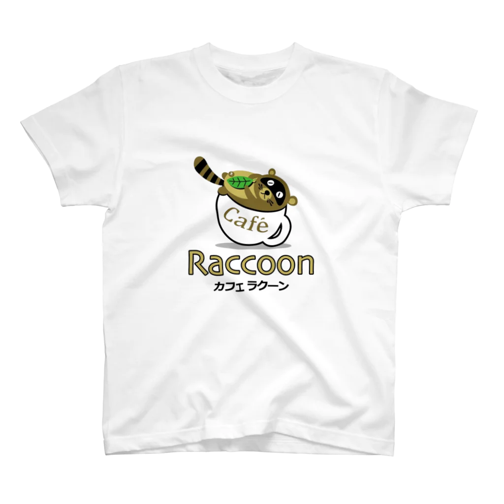 低姿勢ウクレレゴンタのCafe Raccoon Regular Fit T-Shirt