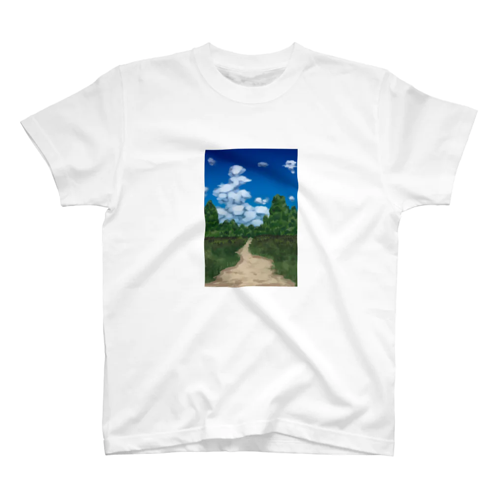 TabatAのあぜ道と入道雲 スタンダードTシャツ