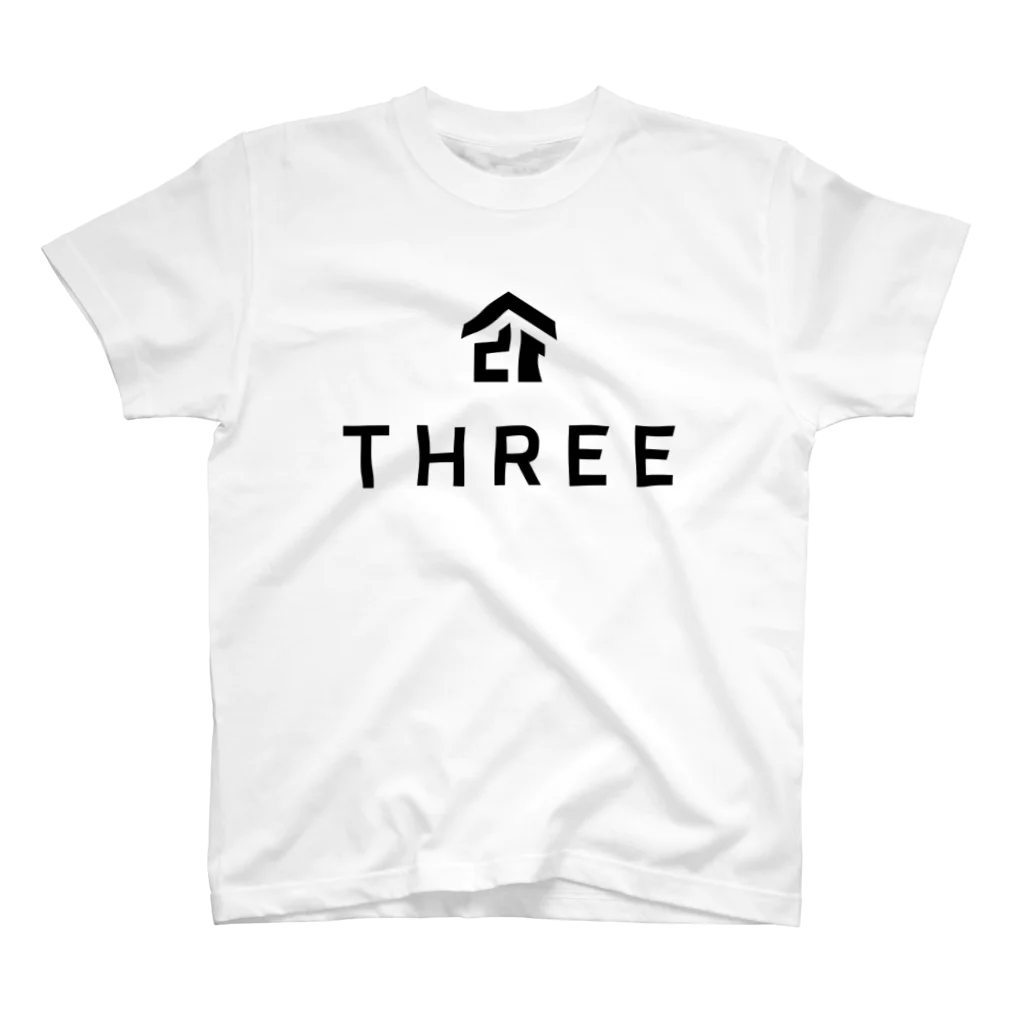 2econd FamilyのTHREE T ブラックロゴ スタンダードTシャツ