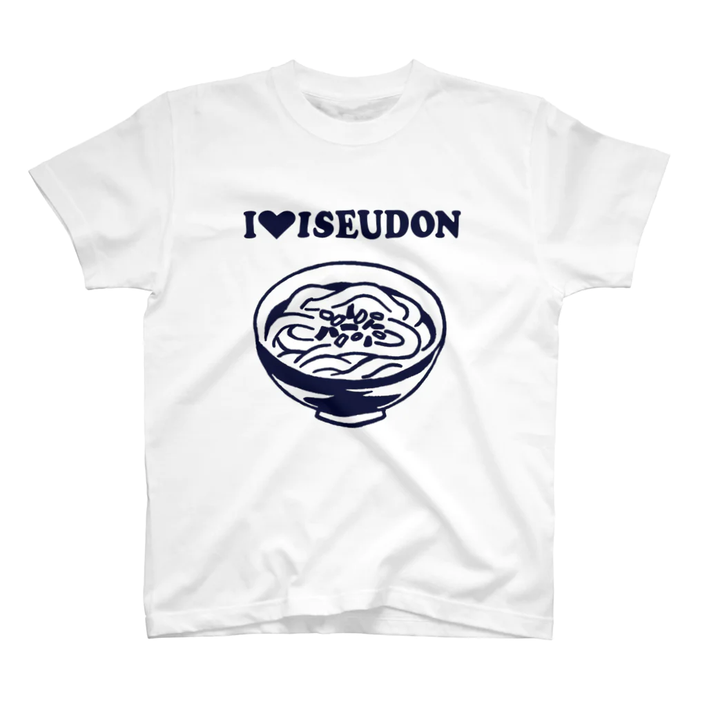 伊勢うどん友の会のI♥ISEUDONモノクロ（田上千晶） スタンダードTシャツ