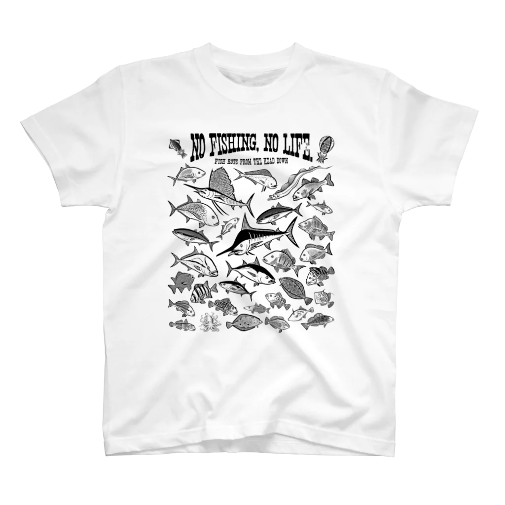 猫と釣り人のSaltwater fish_3K スタンダードTシャツ