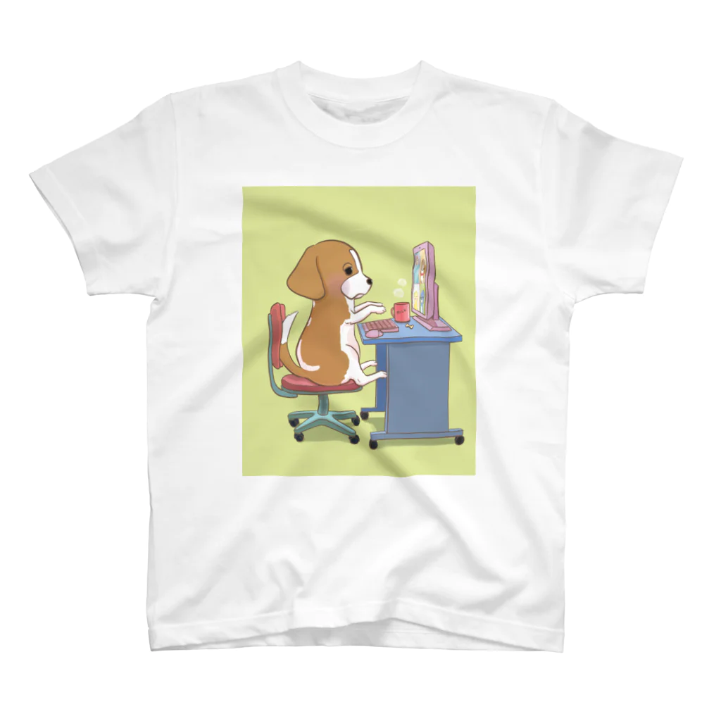 hirakoのテレワークな犬 スタンダードTシャツ