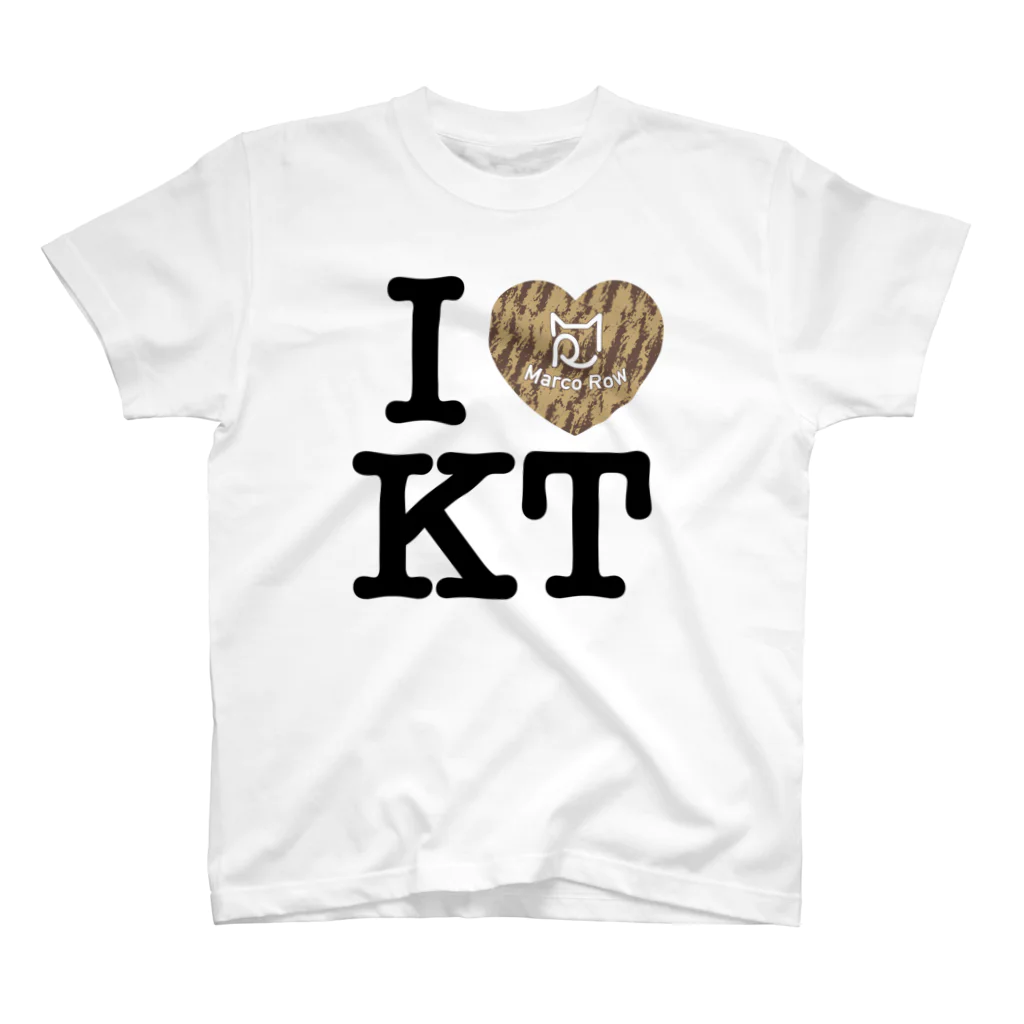 SHOP W　SUZURI店のI ♥ Kiji Tora Tシャツ Regular Fit T-Shirt